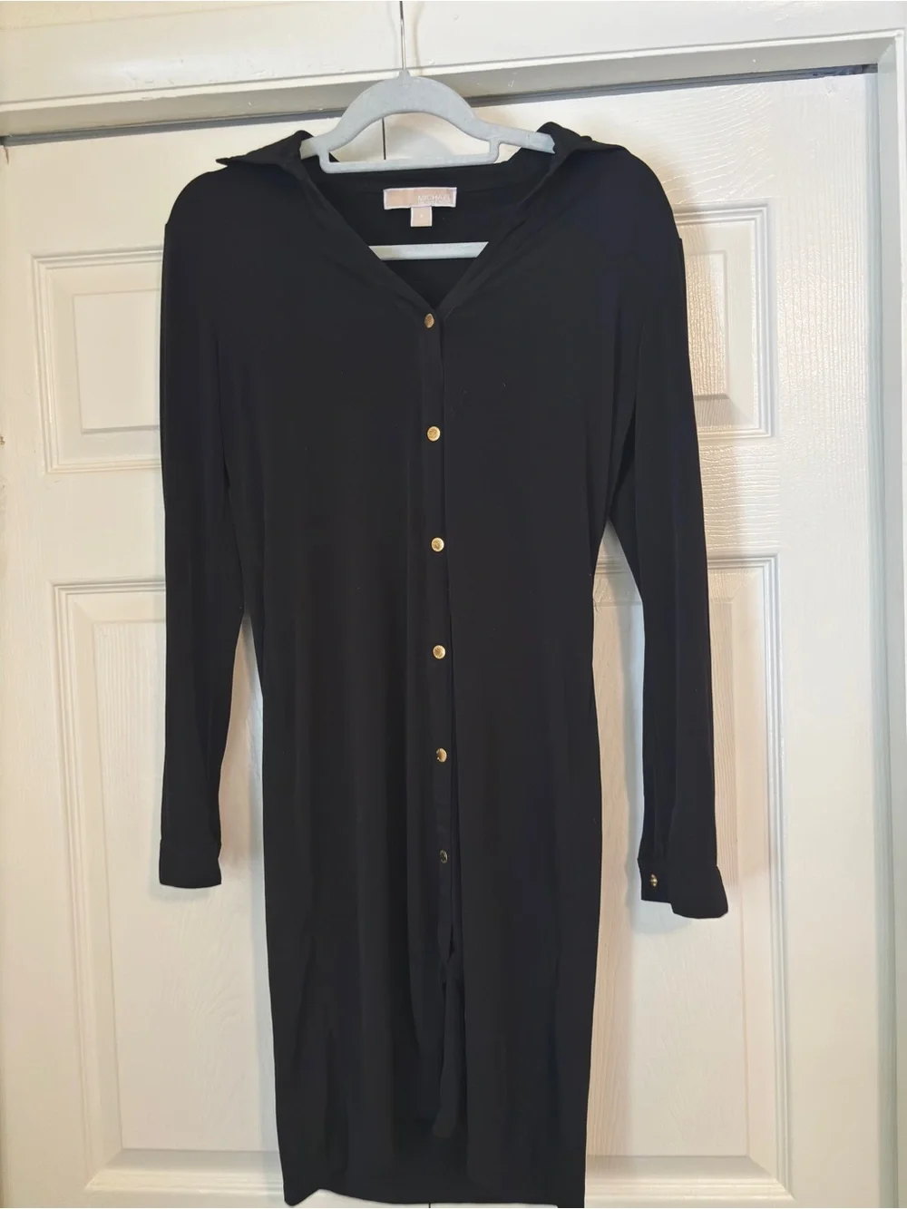 Black Michael Kors Button-Front Shirt Dress - Classic Everyday Style